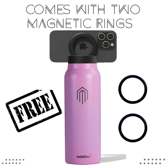 Melbify | Sipper Water Bottle with Magnetic Tripod | 750 ML| Melbipod Pink | Perfect for Creators On-the-Go Vlogging, Fitness, Travel | 3 Hour Hot & 6 Hour Cold | 7 Colors | BPA Free