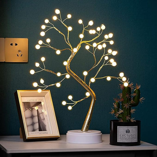 Pearl Bonsai Tree Lamp with Touch Switch | USB & Battery Operated Decorative Light