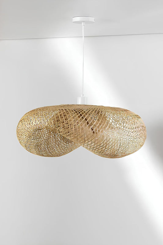 Hanging Light for Living Room | Rattan Hanging lampshade for Balcony | Cane Indoor Outdoor Chandelier
