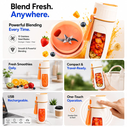 SnapBlend Portable Smoothie Blender- Orange