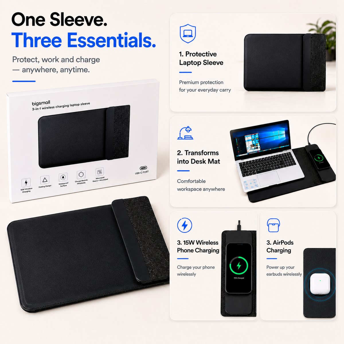 Bigsmall Power Pad Pro Sleeve (3 in 1)