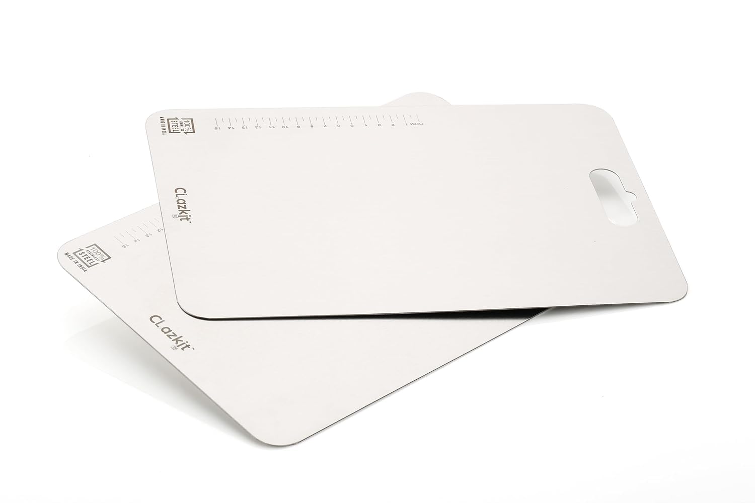 Clazkit Stainless Steel Chopping Board Vegetable,Fruit Cutting, Kneeding, Cake Prep, Heavy Duty Chopping-Board (Size 31.8CM X 21CM)