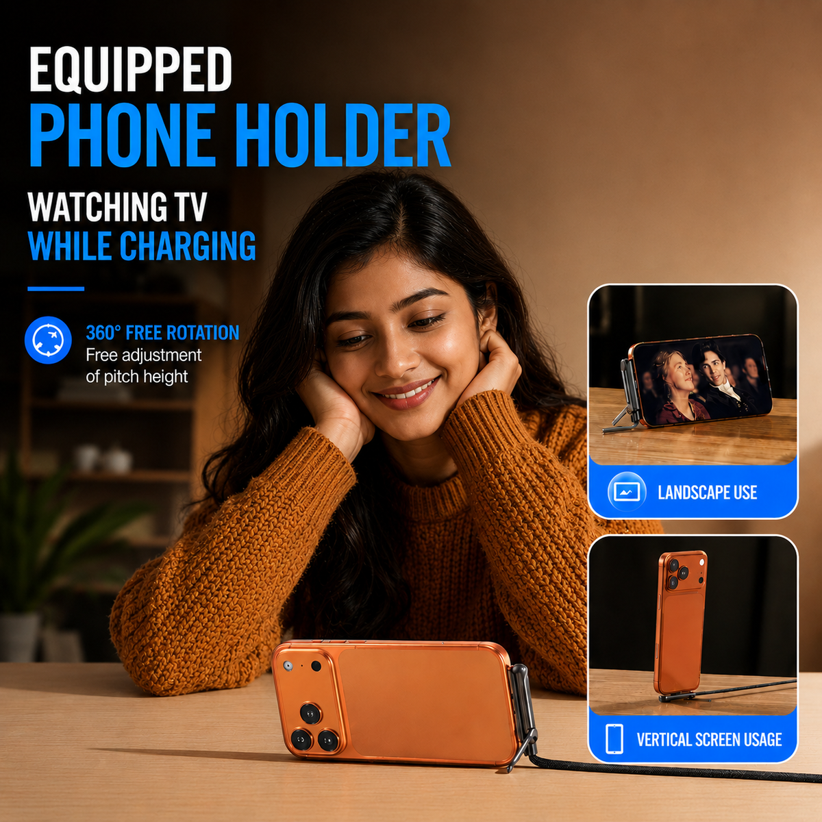 Dockline Pro Type-C Fast Charging Cable with Mobile Stand