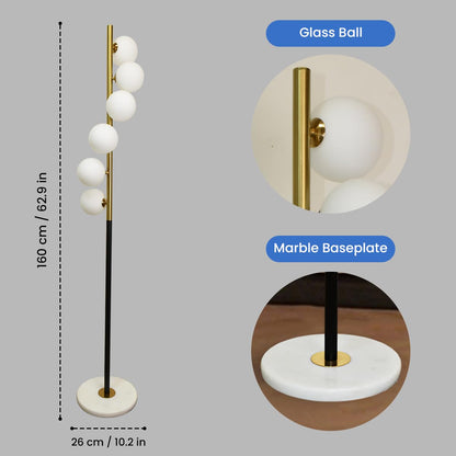 Prosper Modern Designer Floor Lamp with Marble Base 3 Light Mode for Living Room| Bedroom