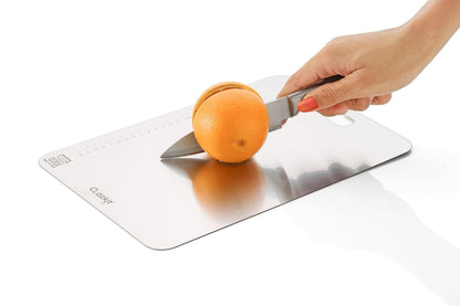 Clazkit Stainless Steel Chopping Board Vegetable,Fruit Cutting, Kneeding, Cake Prep, Heavy Duty Chopping-Board (Size 31.8CM X 21CM)