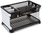 Amazon Brand - Solimo Plastic Dish Drainer, (Black, 51 cm * 33 cm * 27.2 cm) - Black