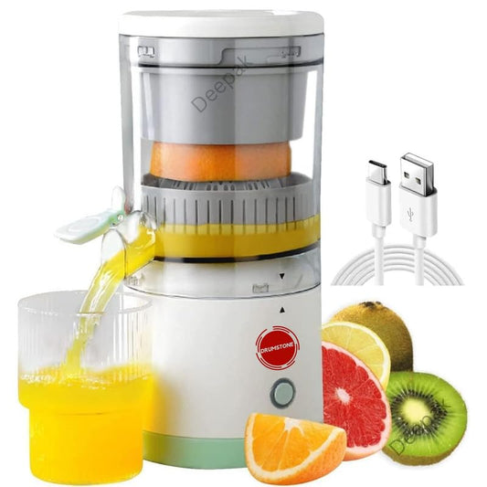 Drumstone Cordless Electric Citrus Juicer, USB Rechargeable Portable for Oranges, Lemons, Limes & Grapefruit, One-Touch Automatic Citrus Juicer for Home, Kitchen, Office & Travel