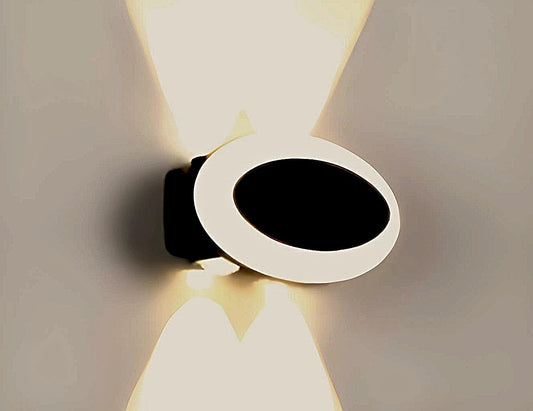 Aluminium LED Indoor/Outdoor Wall Light, IP-65 Rainproof & Shockproof Body. (2Up 2 Down Oval Warmwhite)