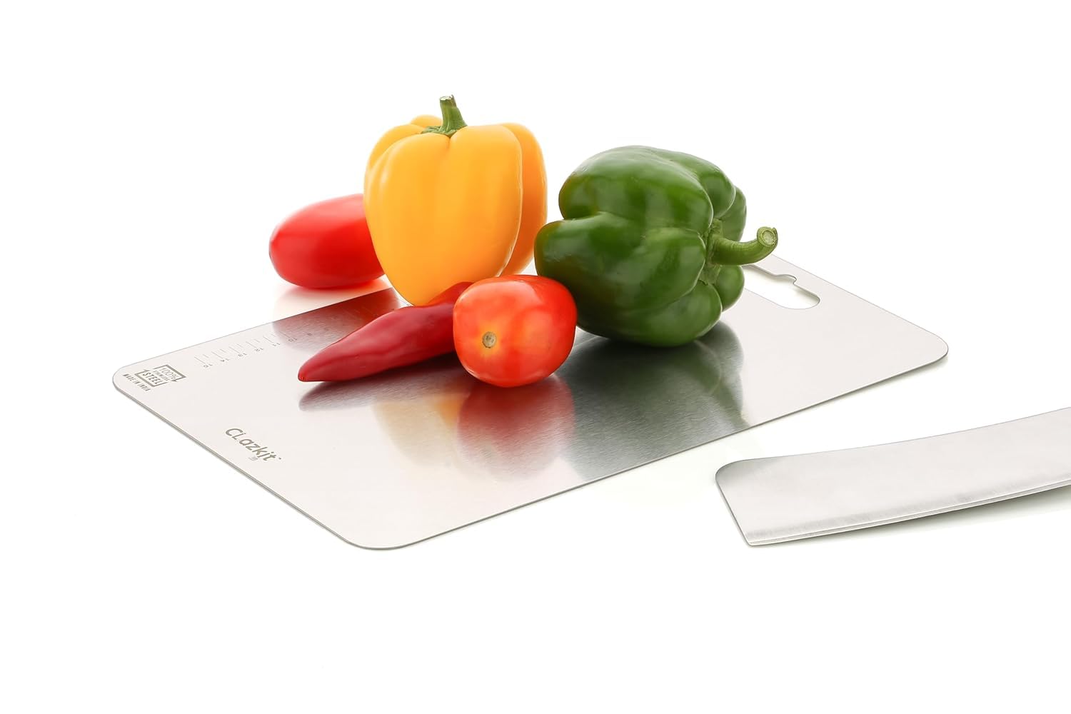 Clazkit Stainless Steel Chopping Board Vegetable,Fruit Cutting, Kneeding, Cake Prep, Heavy Duty Chopping-Board (Size 31.8CM X 21CM)
