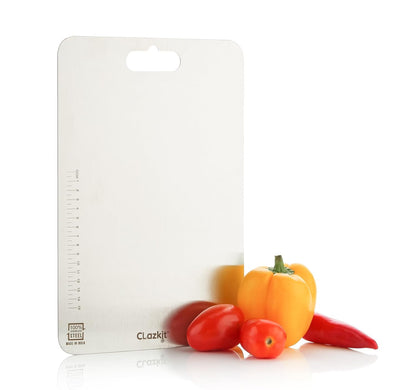 Clazkit Stainless Steel Chopping Board Vegetable,Fruit Cutting, Kneeding, Cake Prep, Heavy Duty Chopping-Board (Size 31.8CM X 21CM)