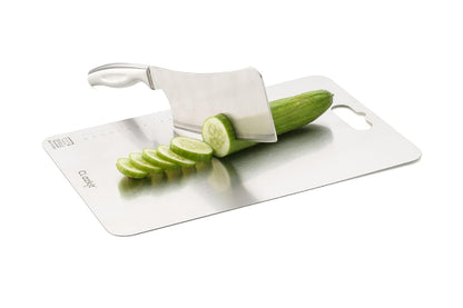 Clazkit Stainless Steel Chopping Board Vegetable,Fruit Cutting, Kneeding, Cake Prep, Heavy Duty Chopping-Board (Size 31.8CM X 21CM)