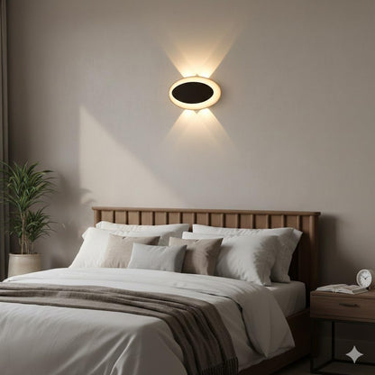 Aluminium LED Indoor/Outdoor Wall Light, IP-65 Rainproof & Shockproof Body. (2Up 2 Down Oval Warmwhite)