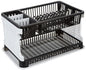 Amazon Brand - Solimo Plastic Dish Drainer, (Black, 51 cm * 33 cm * 27.2 cm) - Black.