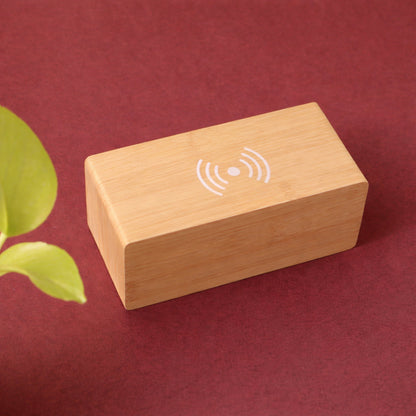 Wooden Digital Alarm Clock with Wireless Charging