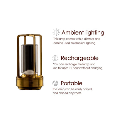 Rosha Lumos Wireless Plastic & Acrylic LED Table Lamps | Upto 8-10 Hrs 1800 mAh Rechargeable Batteries