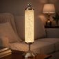 Clear Crystal Tube Shaped Table Lamp Filled with Diamond Crystals | Warm White LED Decorative Bedside & Living Room Lamp