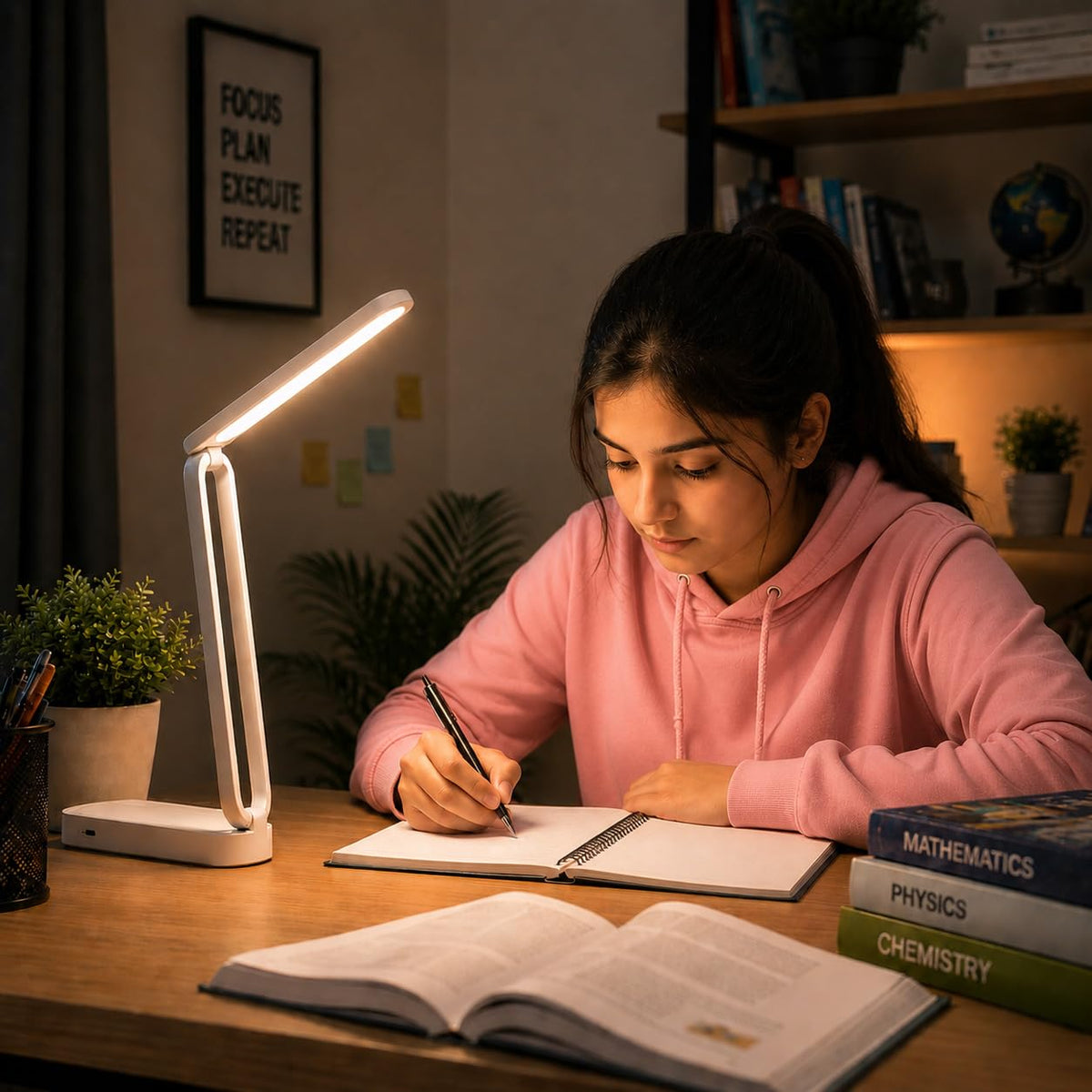 Fulminare Plastic LED Desk Lamp Dimmable Reading Table Lamp with USB Charging Port 3 Colour Mode,Touch Control Eye Caring, Desk for Study, Work (Pawn)