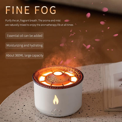 Dhyanut Oil Diffuser with Flame Light Cool Mist Humidifier with 2 Mist Modes Timer and Auto-Off Safety Protection Quiet Diffusers for Aromatherapy Essential Oil for Home Office SPA Yoga | Plastic