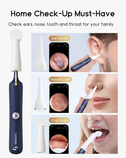 SELLASTIC Ear Cleaner Tool Kit, Ear Wax Removal with HD Camera & WiFi Connection, Flexible Otoscope Camera Light for iOS & Android, Safe Ear Cleaning for Adults & Baby - 1 Year Warranty