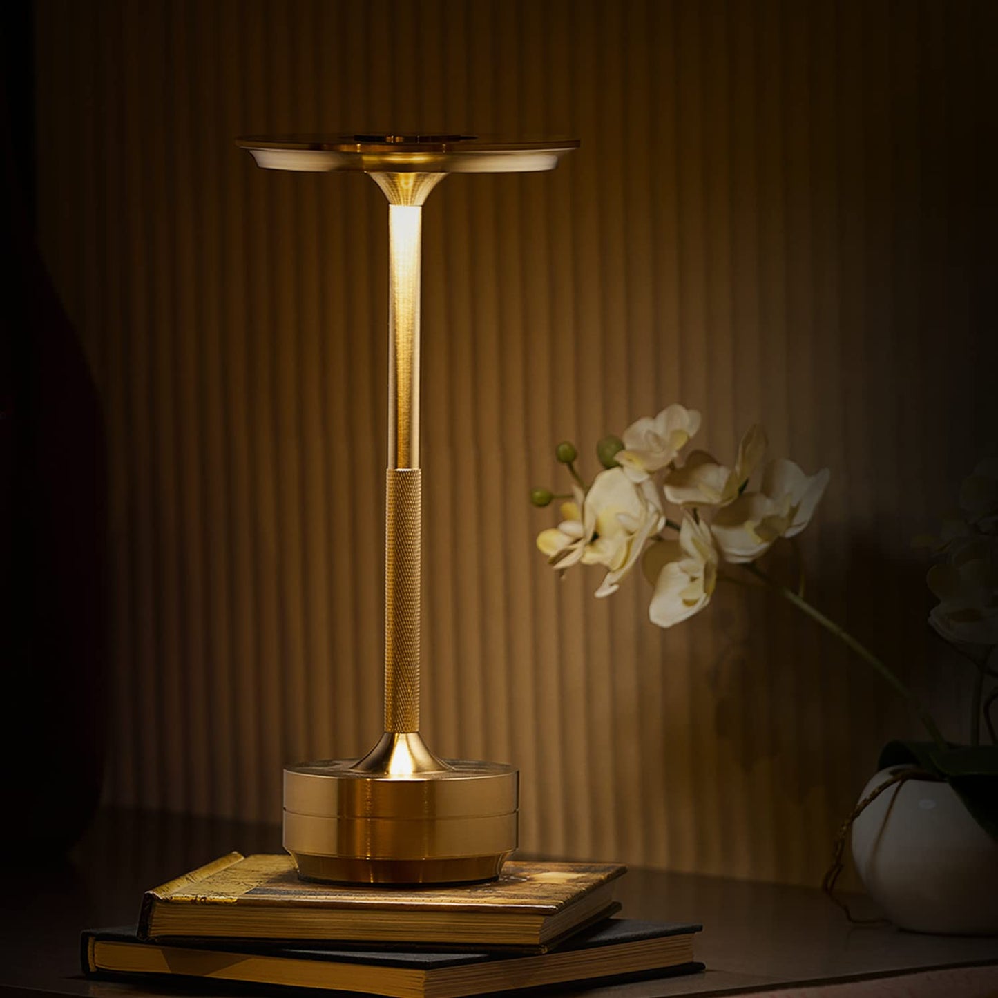 Wireless Aluminium LED Table Lamps with Modern Cool Lighting | Upto 13-14 Hrs 2500 mAh Rechargeable Batteries | Touch Dimmer Control