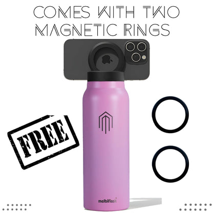 Melbify | Sipper Water Bottle with Magnetic Tripod | 750 ML| Melbipod Pink | Perfect for Creators On-the-Go Vlogging, Fitness, Travel | 3 Hour Hot & 6 Hour Cold | 7 Colors | BPA Free