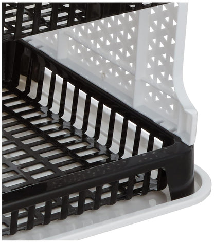 Amazon Brand - Solimo Plastic Dish Drainer, (Black, 51 cm * 33 cm * 27.2 cm)