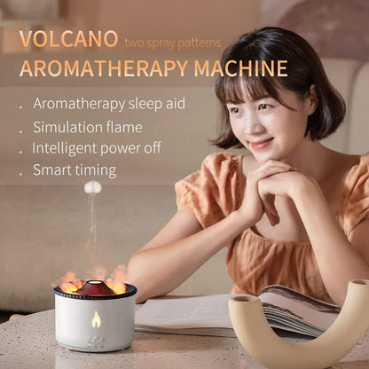 Dhyanut Oil Diffuser with Flame Light Cool Mist Humidifier with 2 Mist Modes Timer and Auto-Off Safety Protection Quiet Diffusers for Aromatherapy Essential Oil for Home Office SPA Yoga | Plastic