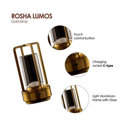 Rosha Lumos Wireless Plastic & Acrylic LED Table Lamps | Upto 8-10 Hrs 1800 mAh Rechargeable Batteries