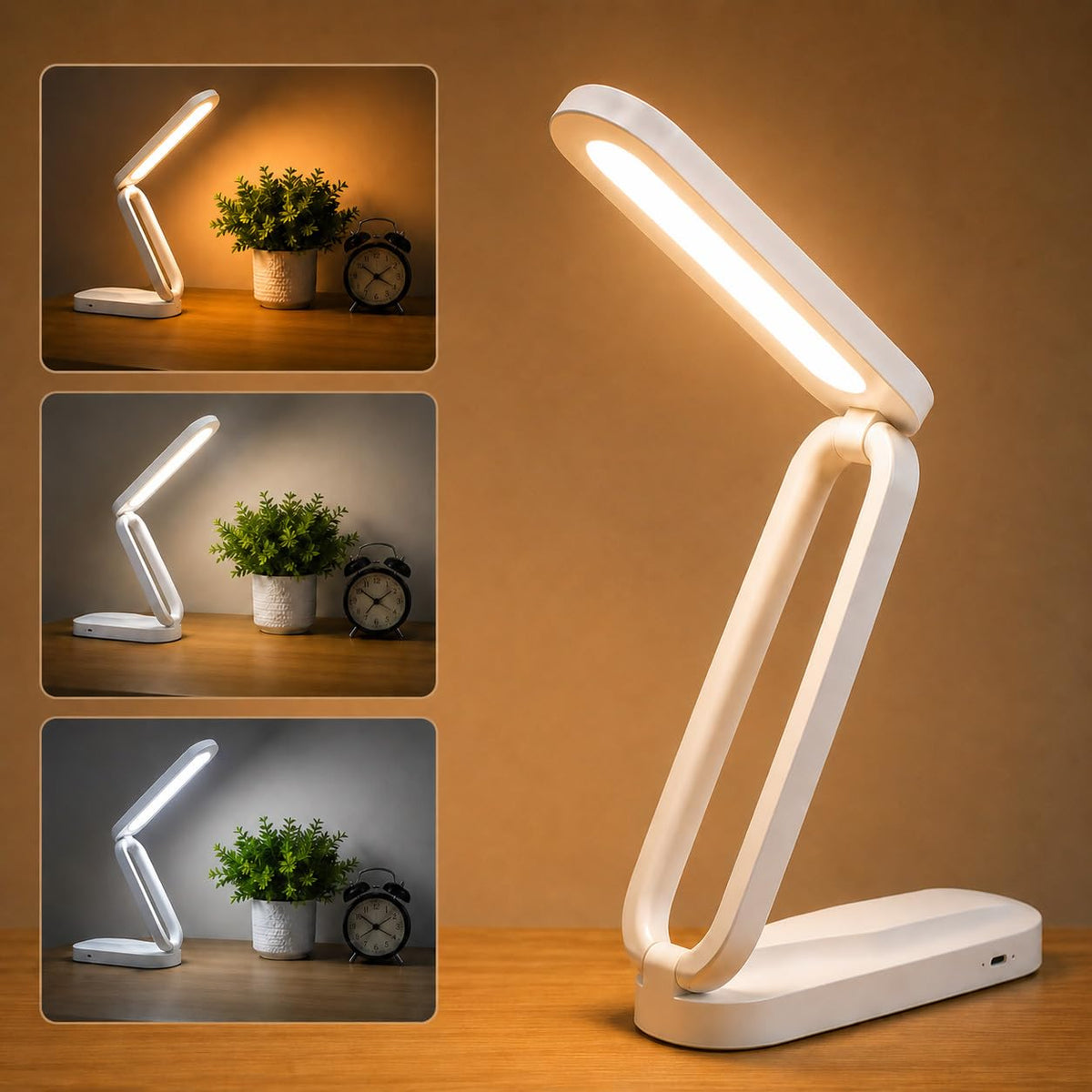 Fulminare Plastic LED Desk Lamp Dimmable Reading Table Lamp with USB Charging Port 3 Colour Mode,Touch Control Eye Caring, Desk for Study, Work (Pawn)