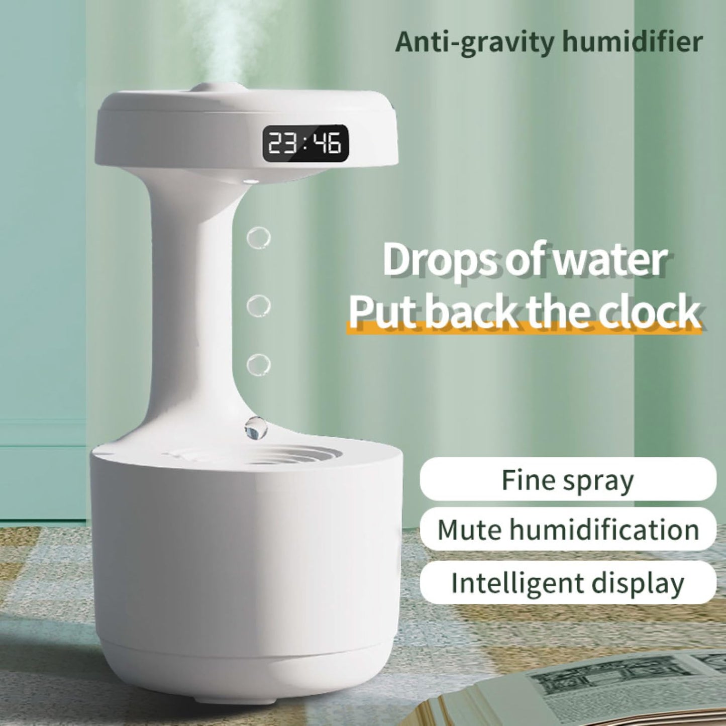 Plastic Antigravity Water Droplets Humidifier | Ultrasonic Essential Oil Diffuser For Home
