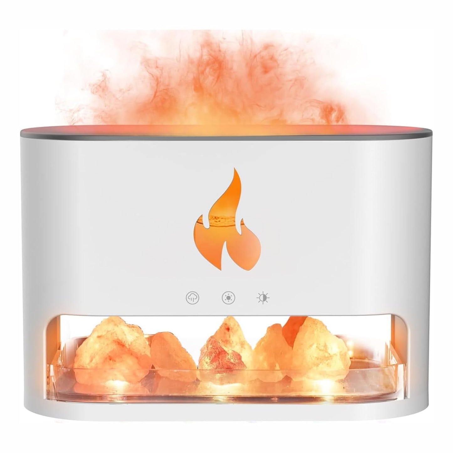 Humidifier Flame Diffuser, Aromatherapy Essential Oil Diffuser, Himalayan Salt Lamp Diffuser, Cool Mist Ultrasonic Humidifier