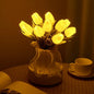 Artificial White Tulip Flower Lamp with LED Lights, 5 Tulip Bouquet Night Light for Bedroom Decor | Battery Operated Aesthetic