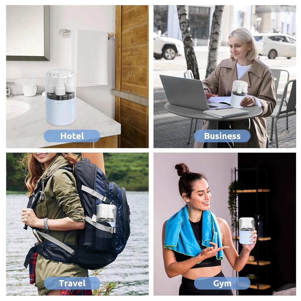 MAYCREATE 4 In 1 Travel Dispenser Bottle Kit, 50ml Leak-Proof | Easy Refilling, Secure Caps Help Reduce Spills, Durable Plastic, Compact Case, Travel Ready, Customer Care Support