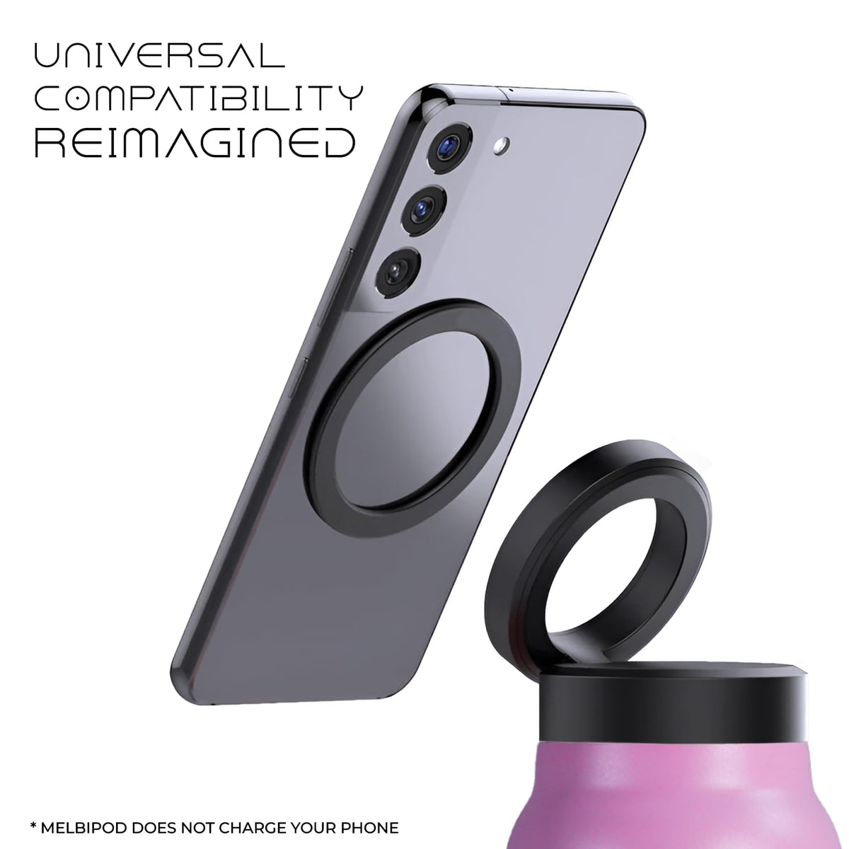 Melbify | Sipper Water Bottle with Magnetic Tripod | 750 ML| Melbipod Pink | Perfect for Creators On-the-Go Vlogging, Fitness, Travel | 3 Hour Hot & 6 Hour Cold | 7 Colors | BPA Free