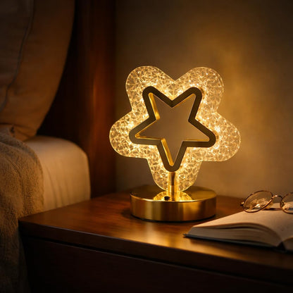 Star Crystal Night Lamp | 3 Level Brightness | Soft Glow LED Table Light for Home