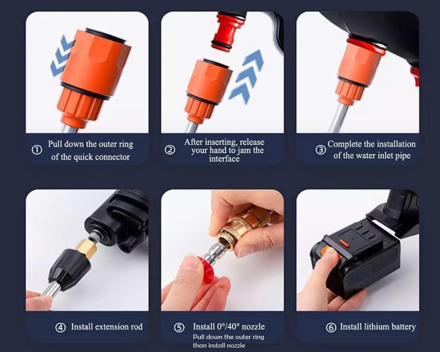 Cordless Portable Pressure Washer Gun 48V 12000mAh | Double Battery Wireless High Pressure Water Gun with Adjustable Nozzle & 5M Hose Pipe | Car Wash, Bike Cleaning & Outdoor Use