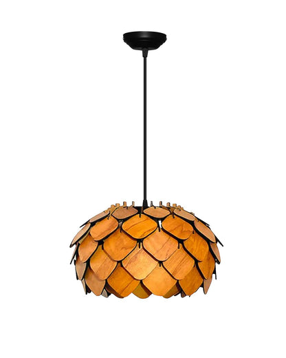 Wooden Pinecone Ceiling Light | lamp for Living Room | Rattan Hanging lamp for Drawing Room, Dining Room | Cane Pendant Light for Home Decoration | Wicker Pendant lamp