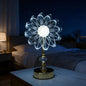 Flower Table Lamp with Gold Base Modern Etched Acrylic Floral Desk Light for Bedroom Decor