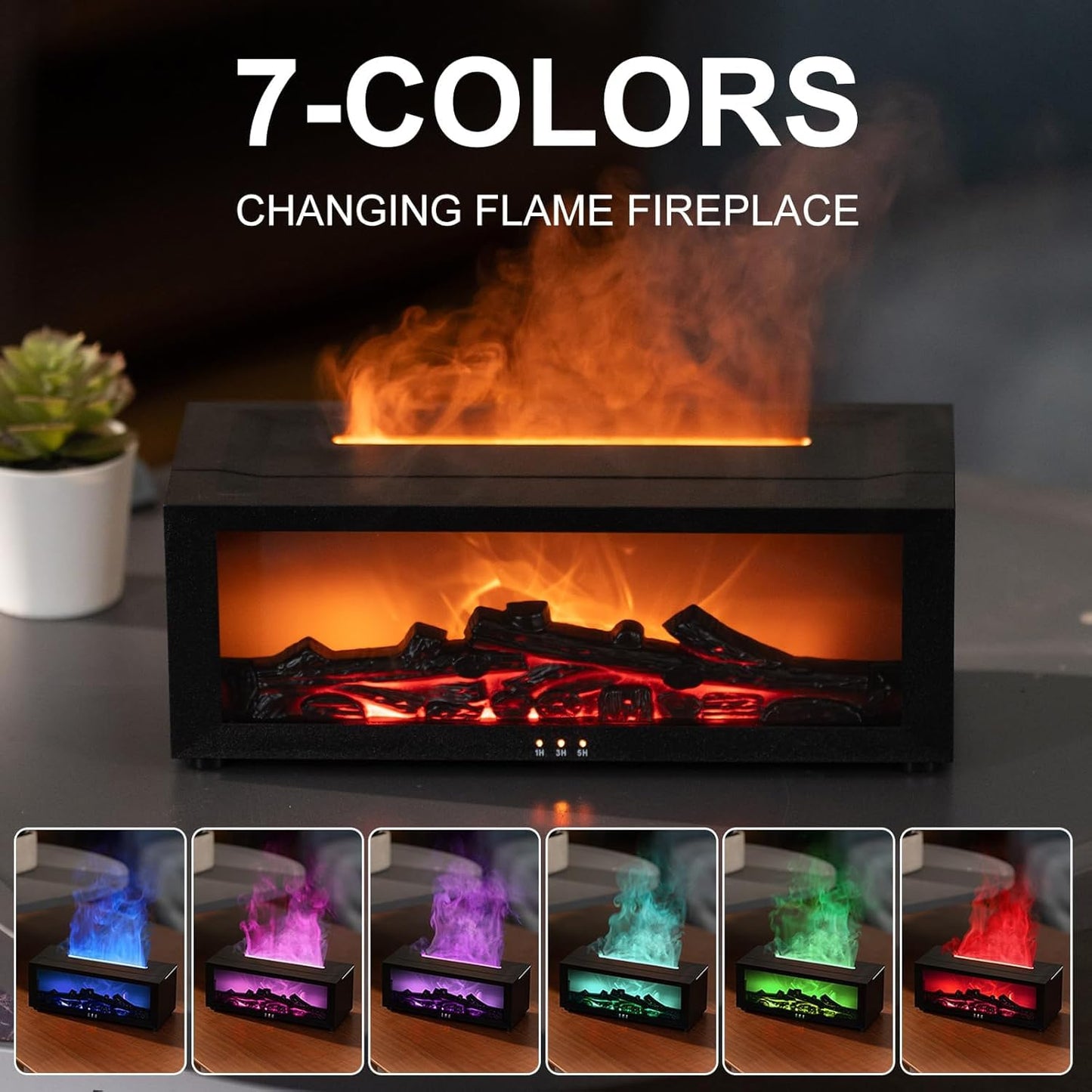 Fireplace Flame Diffuser, Aromatherapy Essential Oil Diffuser, Cool Mist Ultrasonic Aromatherapy Fragrant Oil Humidifier