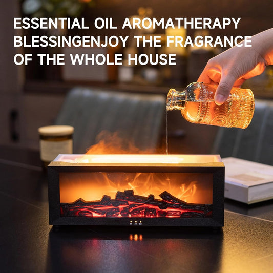 Fireplace Flame Diffuser, Aromatherapy Essential Oil Diffuser, Cool Mist Ultrasonic Aromatherapy Fragrant Oil Humidifier