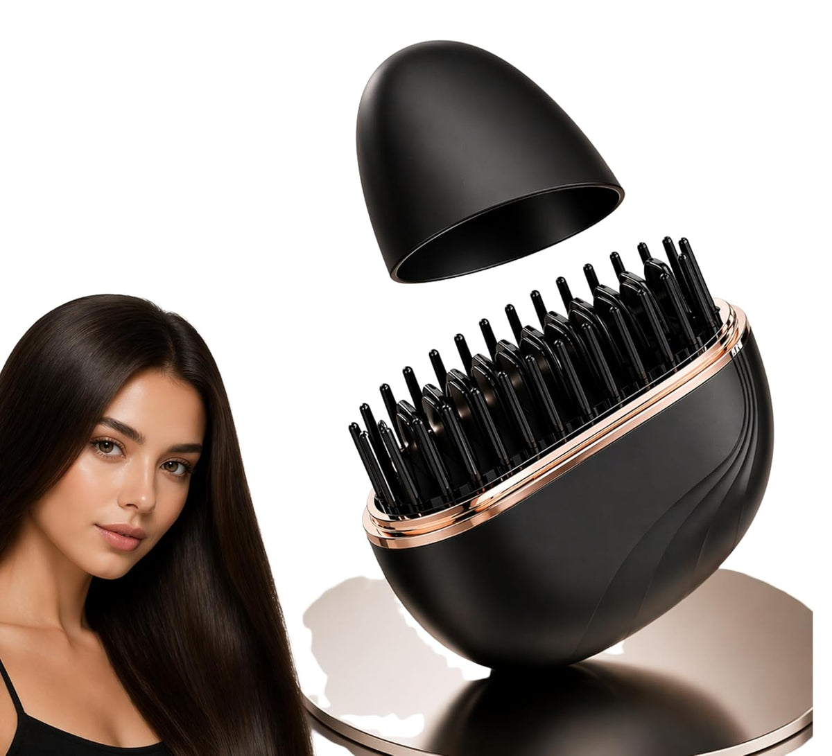 Sanzara Portable Mini Wireless Hair Straightening Comb – Cordless Ceramic Fast-Heat Styling Brush for Women, Rechargeable & Travel-Friendly
