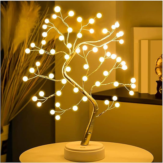Pearl Bonsai Tree Lamp with Touch Switch | USB & Battery Operated Decorative Light