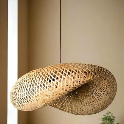Hanging Light for Living Room | Rattan Hanging lampshade for Balcony | Cane Indoor Outdoor Chandelier