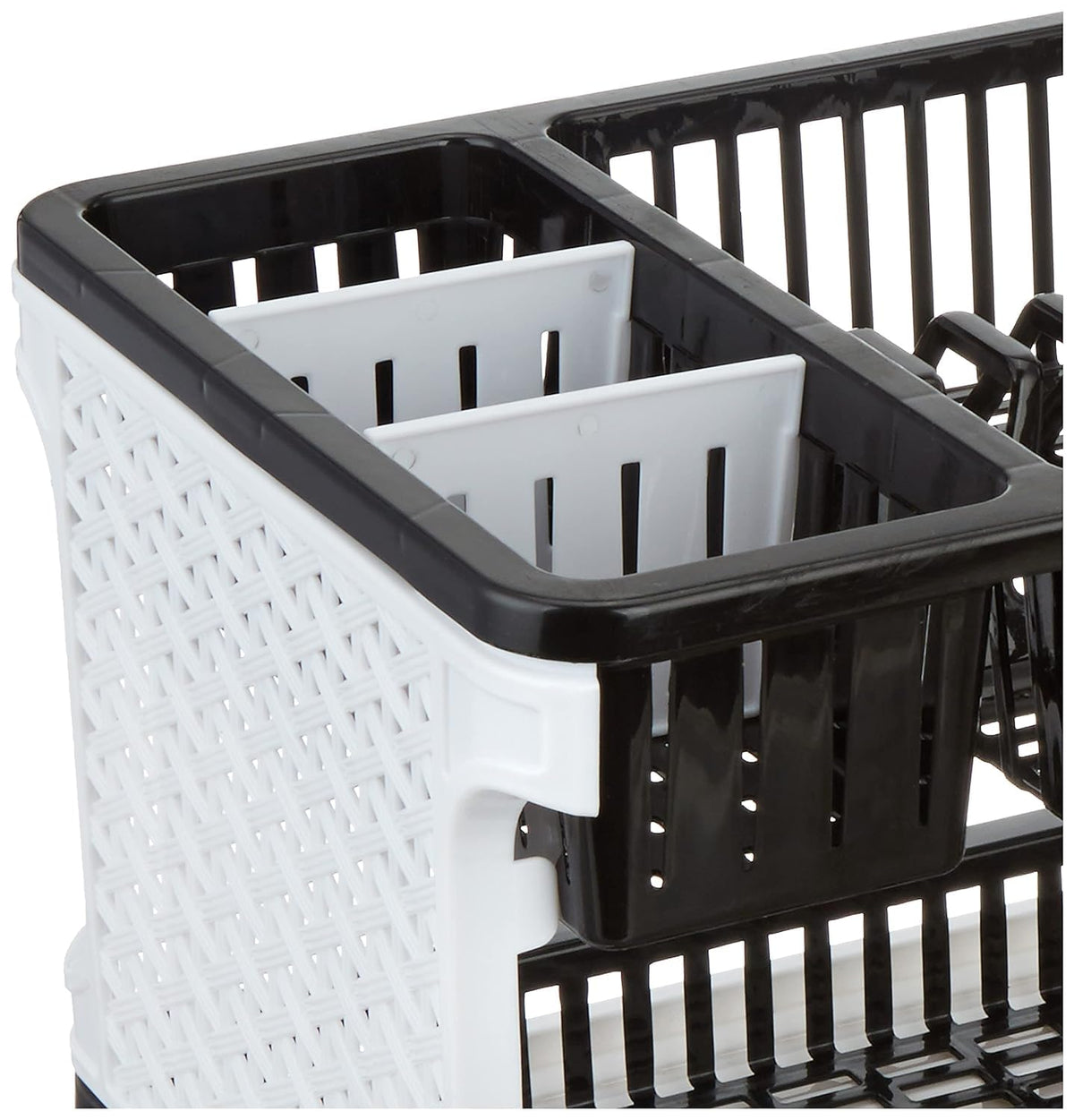 Amazon Brand - Solimo Plastic Dish Drainer, (Black, 51 cm * 33 cm * 27.2 cm)