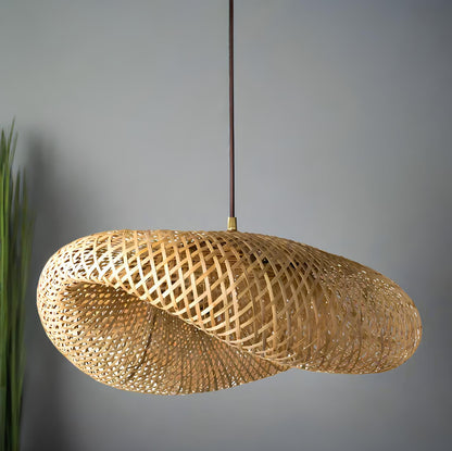 Hanging Light for Living Room | Rattan Hanging lampshade for Balcony | Cane Indoor Outdoor Chandelier