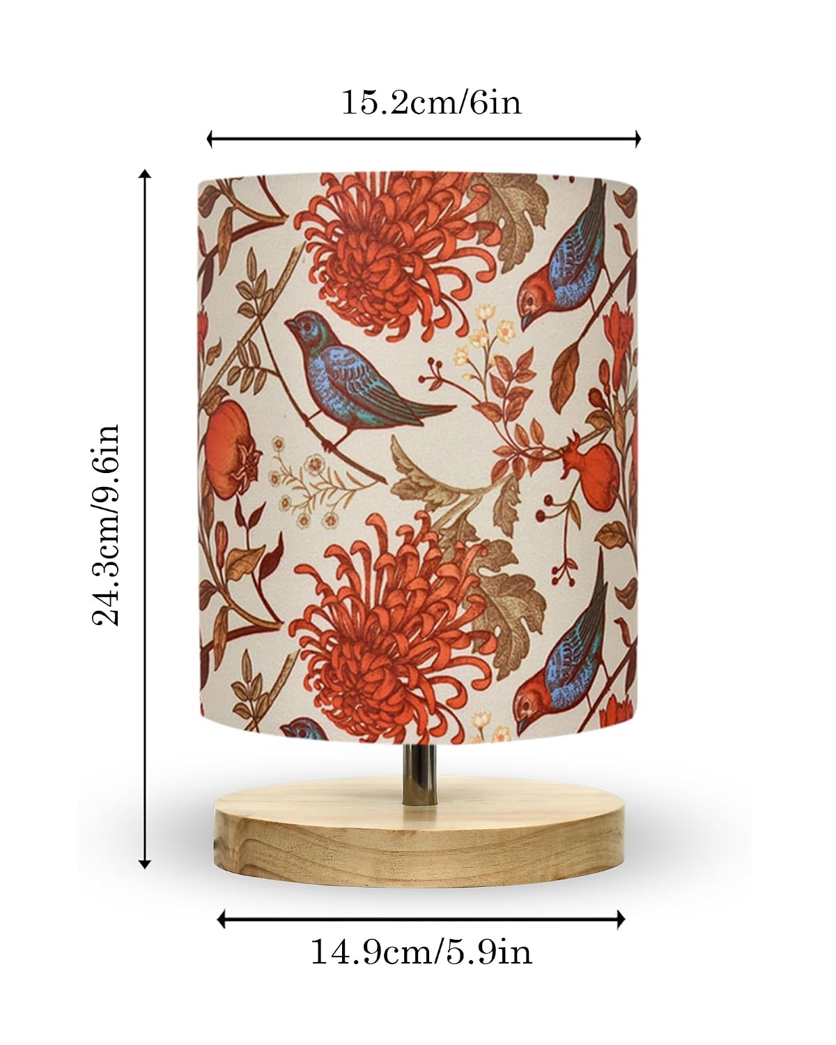 Small Pine Table Lamp-Wooden Bedside Lamp Simple Bedroom Light Linen Shade Mini Desk Lamp Nightstand Lamps