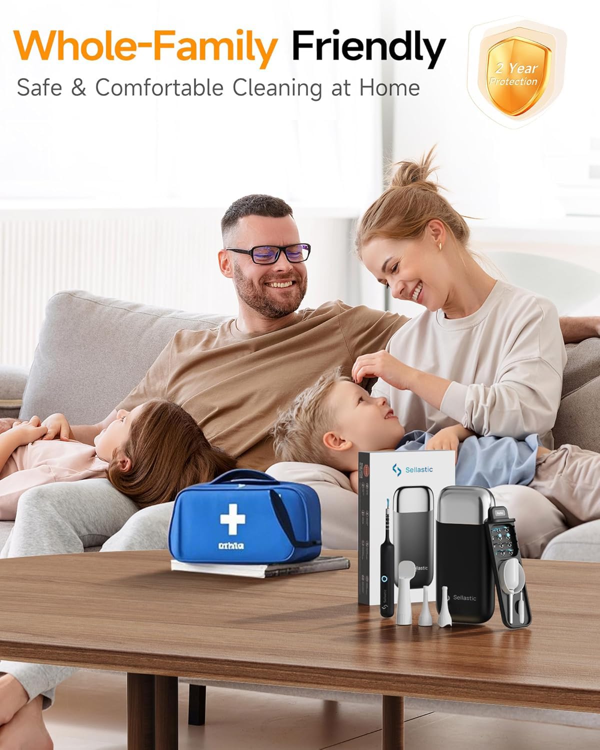 SELLASTIC Ear Cleaner Tool Kit, Ear Wax Removal with HD Camera & WiFi Connection, Flexible Otoscope Camera Light for iOS & Android, Safe Ear Cleaning for Adults & Baby - 1 Year Warranty
