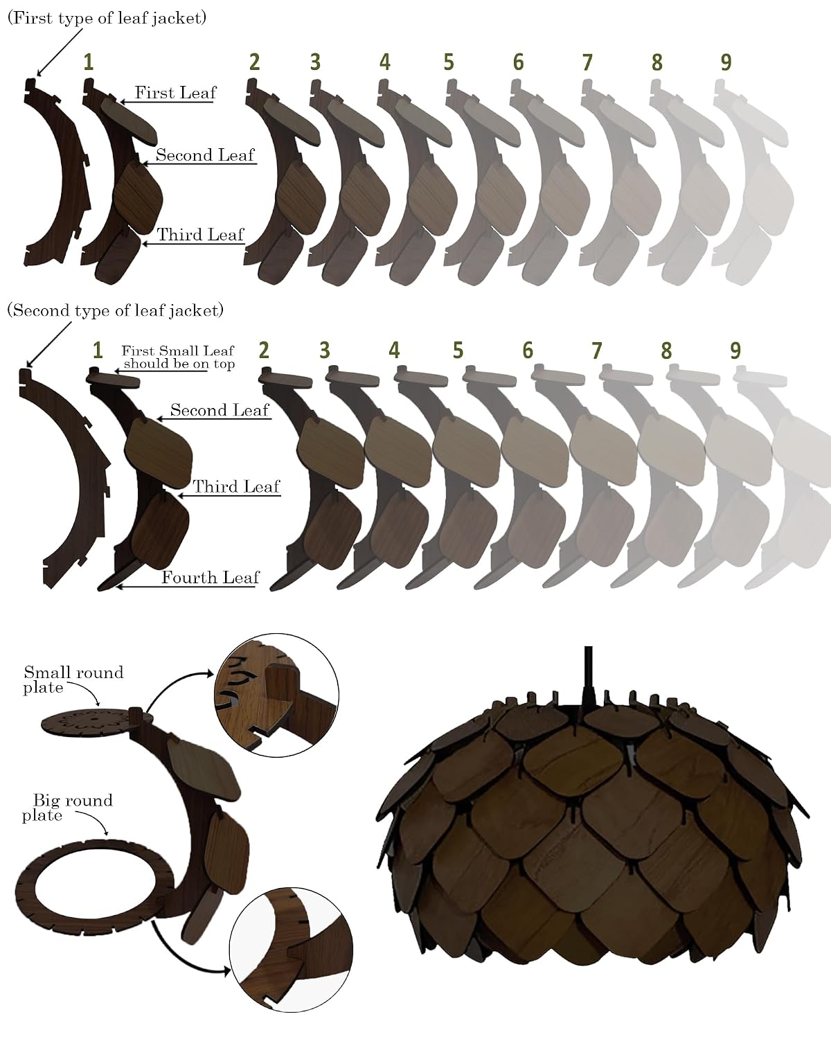 Wooden Pinecone Ceiling Light | lamp for Living Room | Rattan Hanging lamp for Drawing Room, Dining Room | Cane Pendant Light for Home Decoration | Wicker Pendant lamp