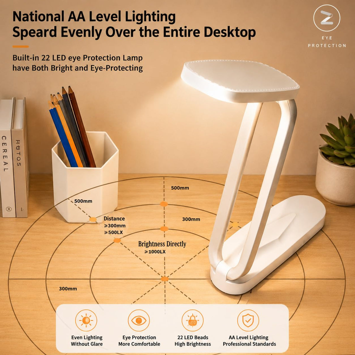 Fulminare Plastic LED Desk Lamp Dimmable Reading Table Lamp with USB Charging Port 3 Colour Mode,Touch Control Eye Caring, Desk for Study, Work (Pawn)