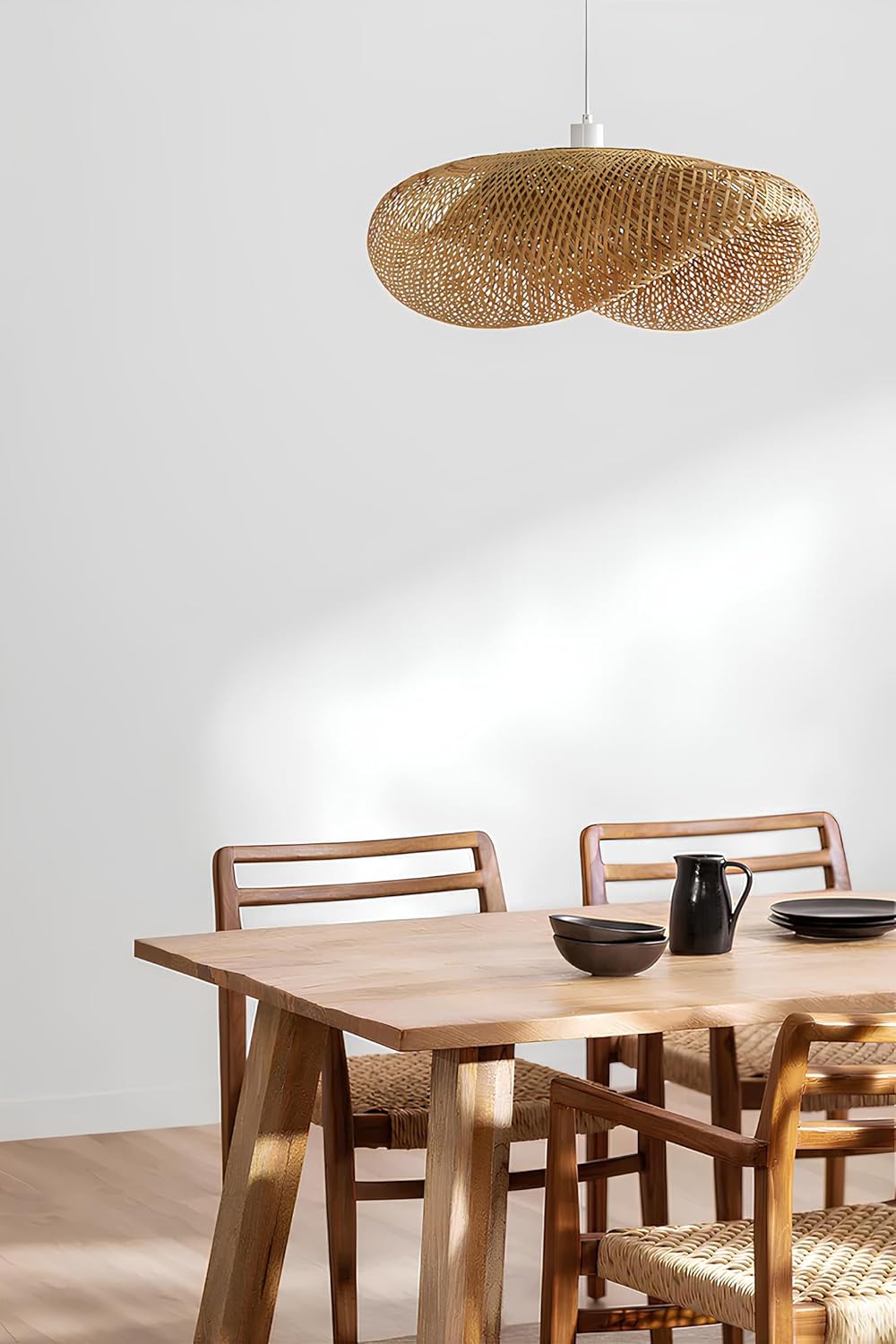 Hanging Light for Living Room | Rattan Hanging lampshade for Balcony | Cane Indoor Outdoor Chandelier